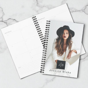 Stylish Modern Woman Entrepreneur Photo Monogram Planner