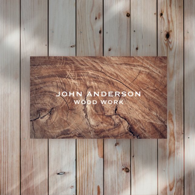 Stylish Modern Wooden Carpentry Business Card (Creator Uploaded)