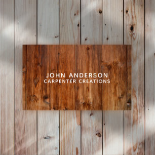 Stylish Modern Wooden Carpentry Business Card