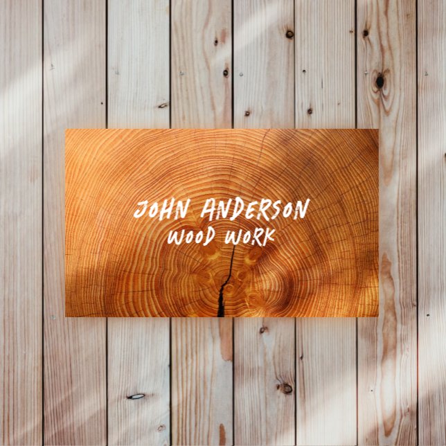 Stylish Modern Wooden Carpentry Business Card (Creator Uploaded)