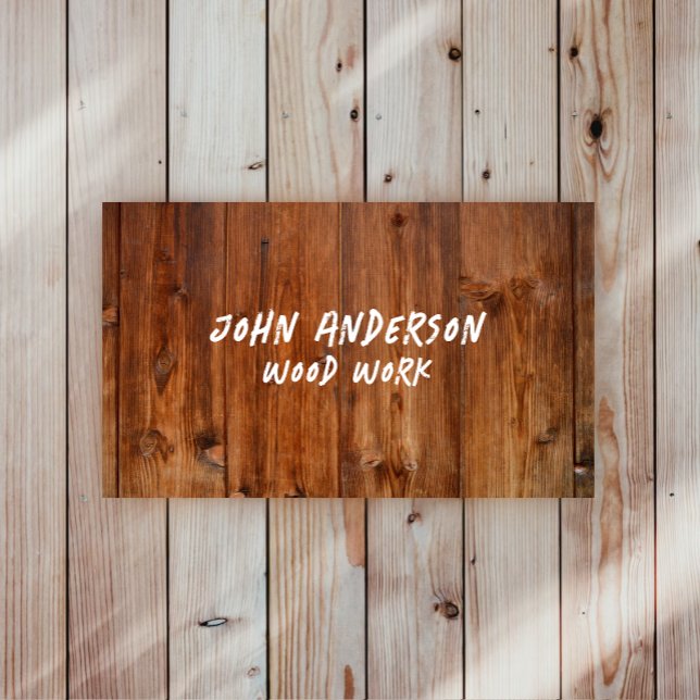 Stylish Modern Wooden Carpentry Business Card (Creator Uploaded)