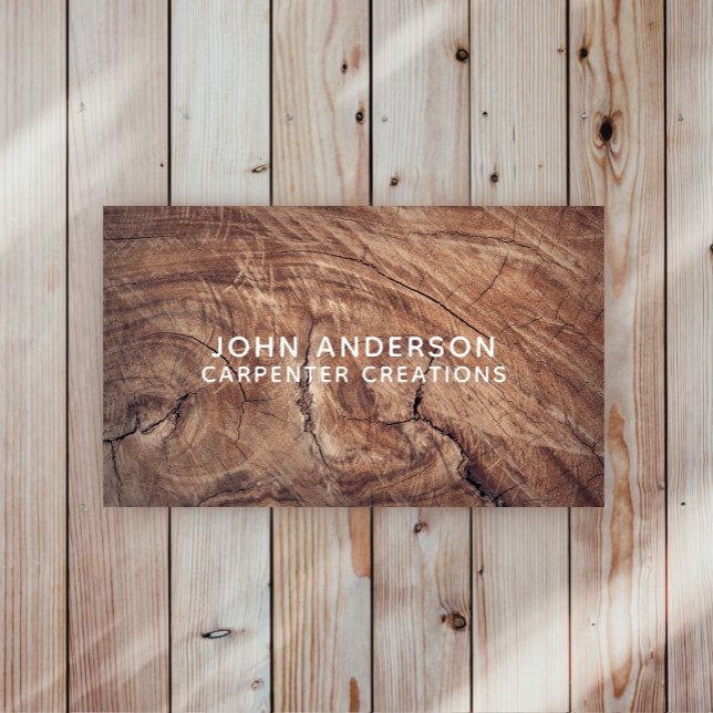 Stylish Modern Wooden Carpentry Business Card (Creator Uploaded)