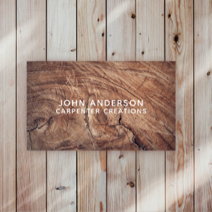 Stylish Modern Wooden Carpentry Business Card