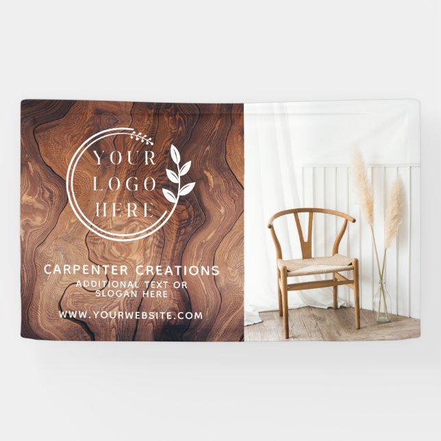 Stylish Modern Wooden Carpentry Construction Banner (Horizontal)
