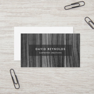 Stylish Modern Wooden Carpentry Construction Busin Business Card