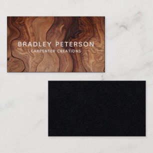 Stylish Modern Wooden Carpentry Construction Business Card