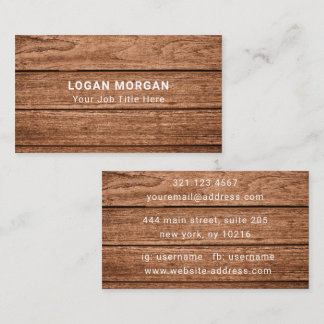 Stylish Modern Wooden Carpentry Construction Business Card