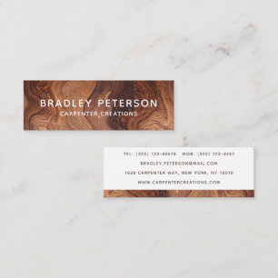 Stylish Modern Wooden Carpentry Construction Mini Business Card