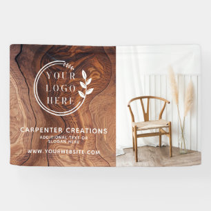 Stylish Modern Wooden Carpentry Logo Photo Banner