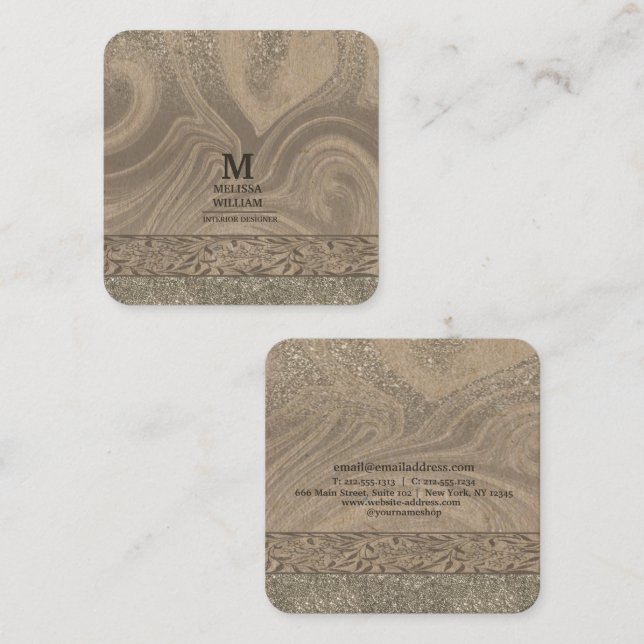 Stylish Modern Wooden Craft Paper Business Card (Front/Back)