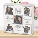 Stylish MOM Personalised Monogram 5 Photo Collage Wooden Box Sign<br><div class="desc">Surprise mum this mothers day with a personalised 5 photo unique mother poem & monogram wooden box sign. "Always My Mother, Forever My Friend" Personalise this mum plaque with favourite photos, message and name.. Visit our collection for the best mum mother's day gifts and personalised mum gifts. COPYRIGHT © 2022...</div>