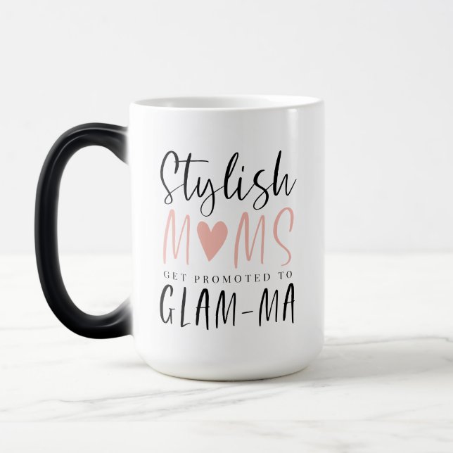 Stylish Moms Get Promoted To Glam-ma Typographic Magic Mug (Left)