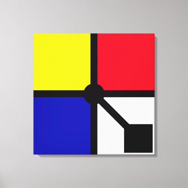 Stylish Mondrian Basic Colours Canva Canvas Print (Front)