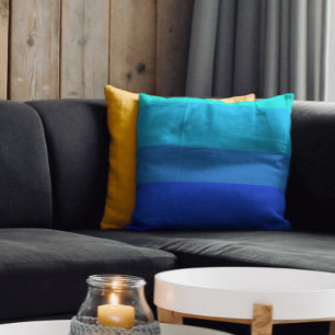 Stylish monochrome Blue stripes pattern Cushion