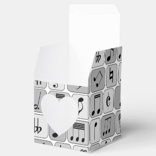 Stylish Monochrome Geometric Music Notes Pattern Favour Box