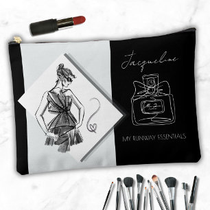 Stylish Monochrome Perfume Fashion Design Accessory Pouch