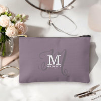 Stylish Monogram and Name Calligraphy Purple