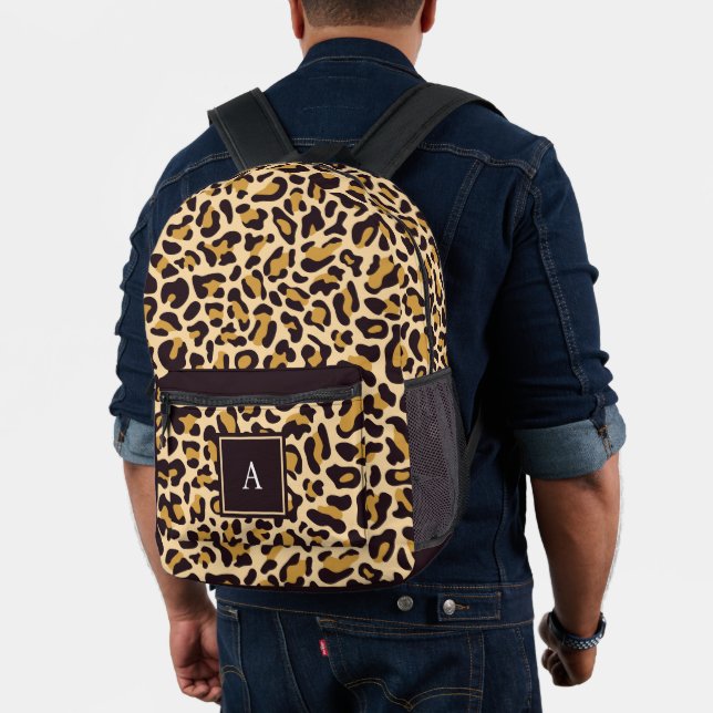 Stylish Monogram Animal Leo Skin Pattern Printed Backpack (Insitu (Model))