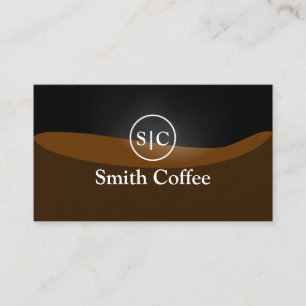Stylish Monogram Black Coffee Business Card