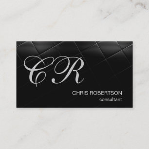 Stylish Monogram Black Consultant Business Card