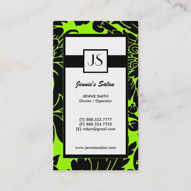 Stylish Monogram Business Cards (Front)
