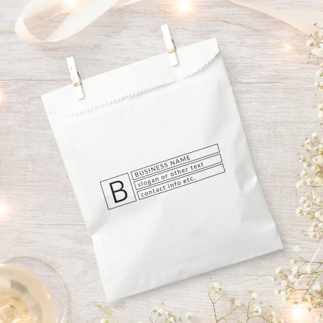 Stylish Monogram & Business Name (or other text) Favour Bags (Clipped)