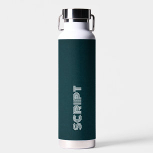 Stylish Monogram Dark Green Script Water Bottle