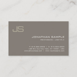 Stylish Monogram Design Modern Professional Plain Business Card