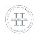 Stylish Monogram Family Name Round Return Address