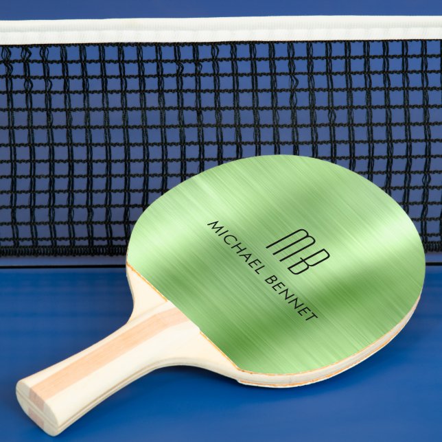 Stylish Monogram Green Ping Pong Paddle (Insitu)
