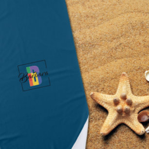 Stylish monogram initial colour letter B ocean blu Beach Towel