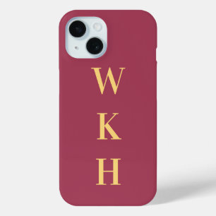 Stylish Monogram Initials iPhone 15 Case