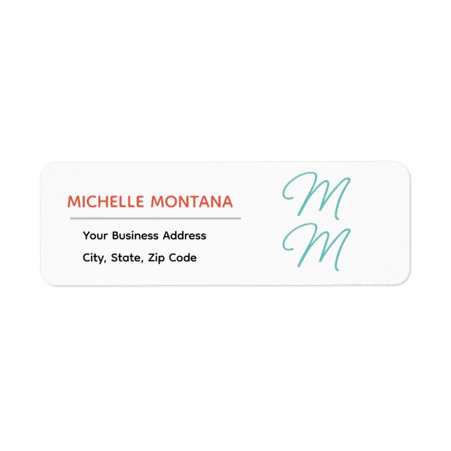 Stylish Monogram Modern Minimalist Plain (Front)
