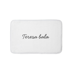 Stylish Monogram Modern Minimalist White Script Bath Mat