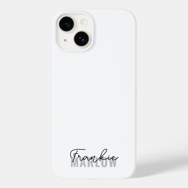 Stylish Monogram Modern Minimalist White Script  C Case-Mate iPhone Case (Back)