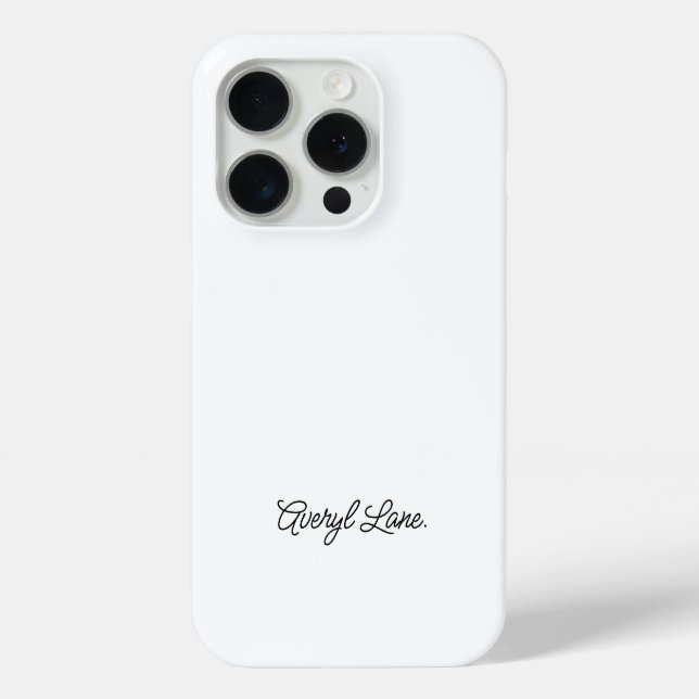 Stylish Monogram Modern Minimalist White Script Case-Mate iPhone Case (Back)