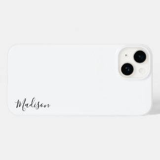 Stylish Monogram Modern Minimalist White Script Case-Mate iPhone 14 Case
