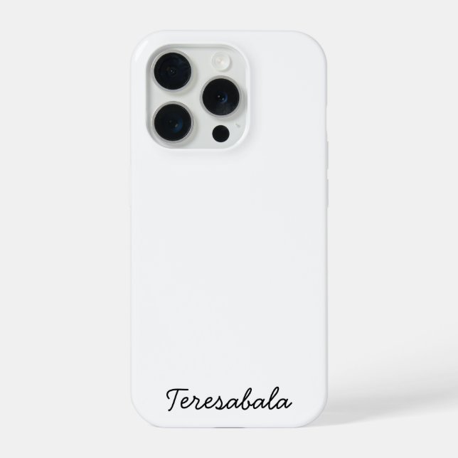 Stylish Monogram Modern Minimalist White Script iPhone Case (Back)