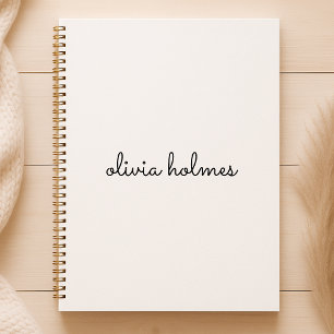 Stylish Monogram Modern Minimalist White Script Planner