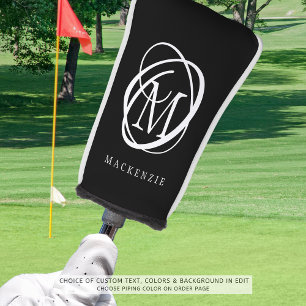 Stylish Monogram Name Custom Colours Golf Head Cover