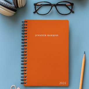 Stylish Monogram Orange 2024 Weekly Personal Planner