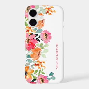 Stylish Monogram Pink Watercolor floral