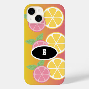 Stylish Monogram Pink & Yellow Case-Mate iPhone 14 Case