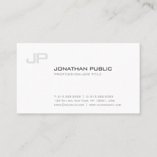 Stylish Monogram Plain Simple Modern Professional Business Card