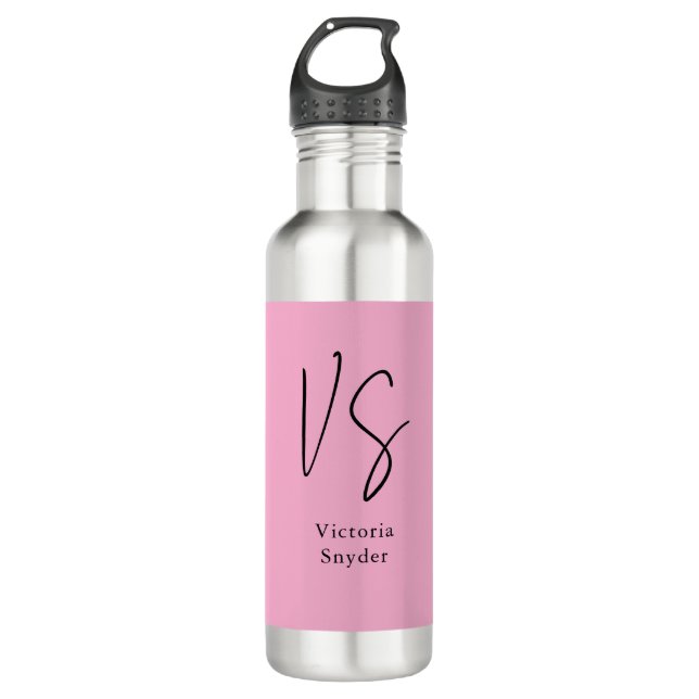 Stylish Monogram Professional Light Pink 710 Ml Water Bottle (Front)