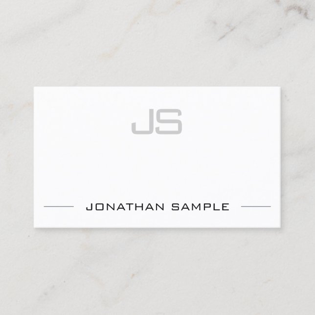 Stylish Monogram Professional Simple Modern Plain Business Card (Front)