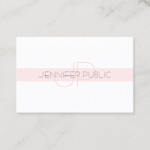 Stylish Monogram Simple Design Trendy Luxury Plain Business Card