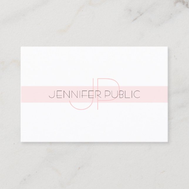 Stylish Monogram Simple Design Trendy Luxury Plain Business Card (Front)