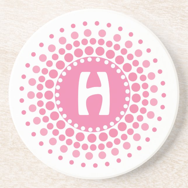 Stylish Monogram stone Coaster (Front)