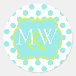 Stylish Monogram Wedding Envelope Sticker